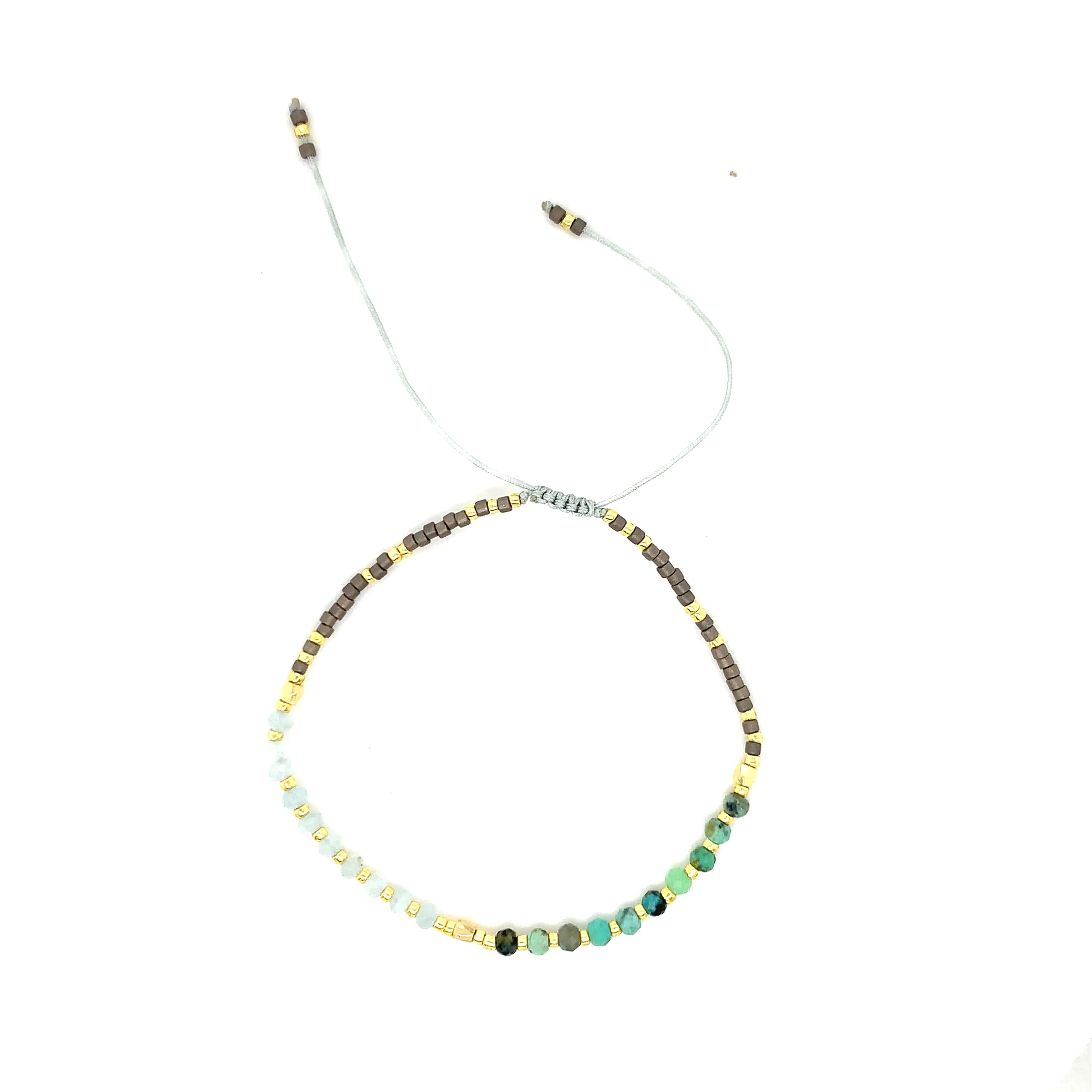 Crystals & Beaded Jewellery Adjustable Beaded Bracelet - Multi Mix Gemstone