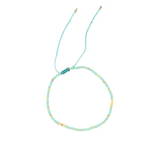 Crystals & Beaded Jewellery Adjustable Beaded Bracelet - Turquoise Glass Beads