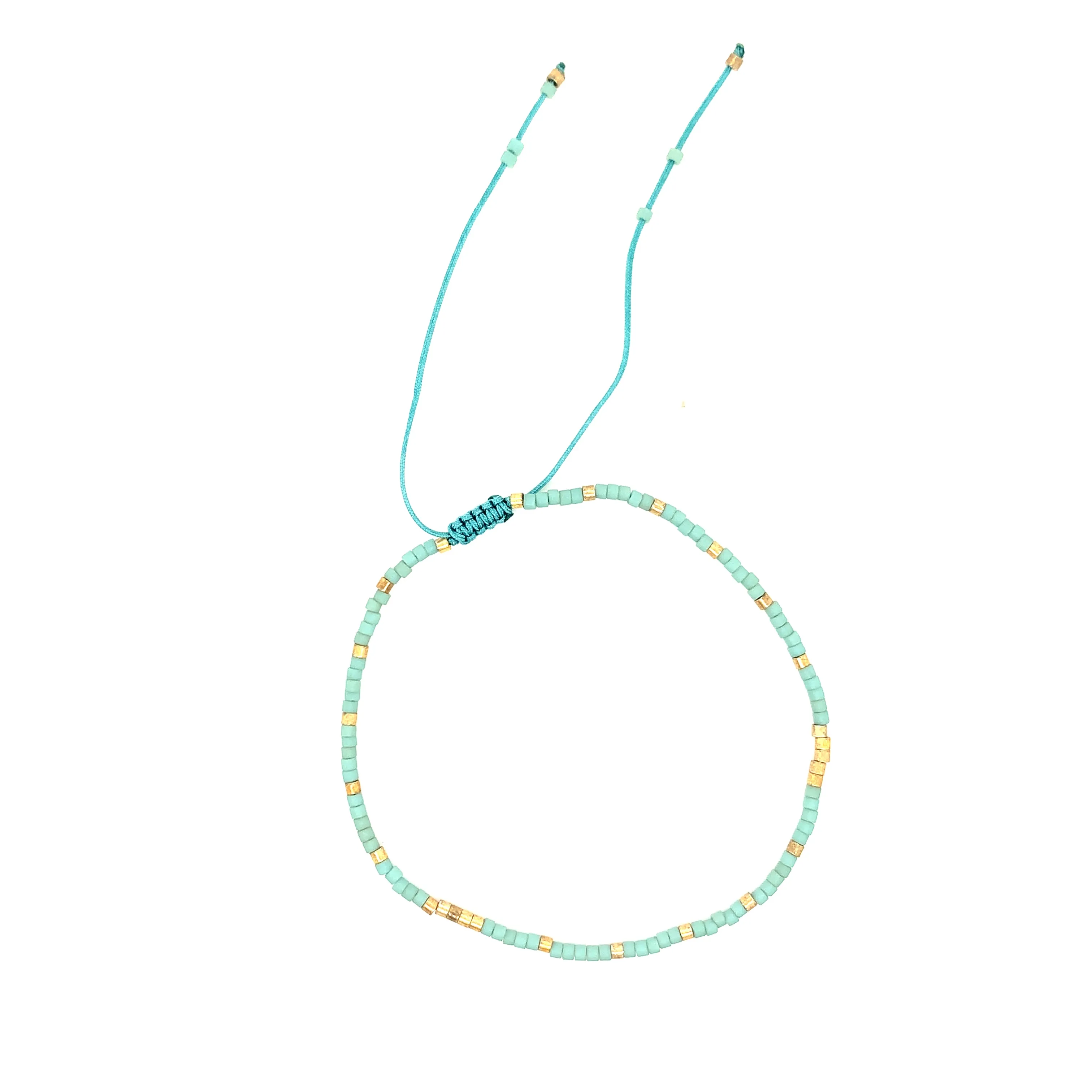 Crystals & Beaded Jewellery Adjustable Beaded Bracelet - Turquoise Glass Beads