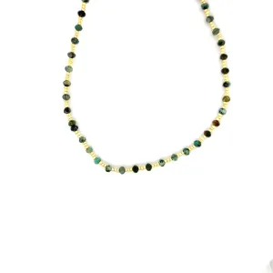 Crystals & Beaded Jewellery Copper Beaded Necklace - Turquoise Green/Blue Gemstone