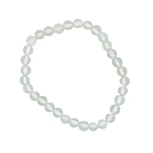 Crystals & Beaded Jewellery Crystal Bracelet - 6mm Moonstone Elastic Bracelet