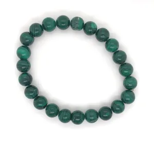 Crystals & Beaded Jewellery Crystal Bracelet - 8mm Malachite Elastic Bracelet
