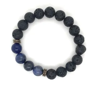 Crystals & Beaded Jewellery Crystal Bracelet - Sodalite &  Black Lava Stone