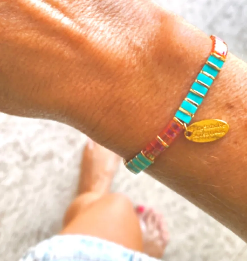 Crystals & Beaded Jewellery Ibiza Bracelet - Crisp Coral