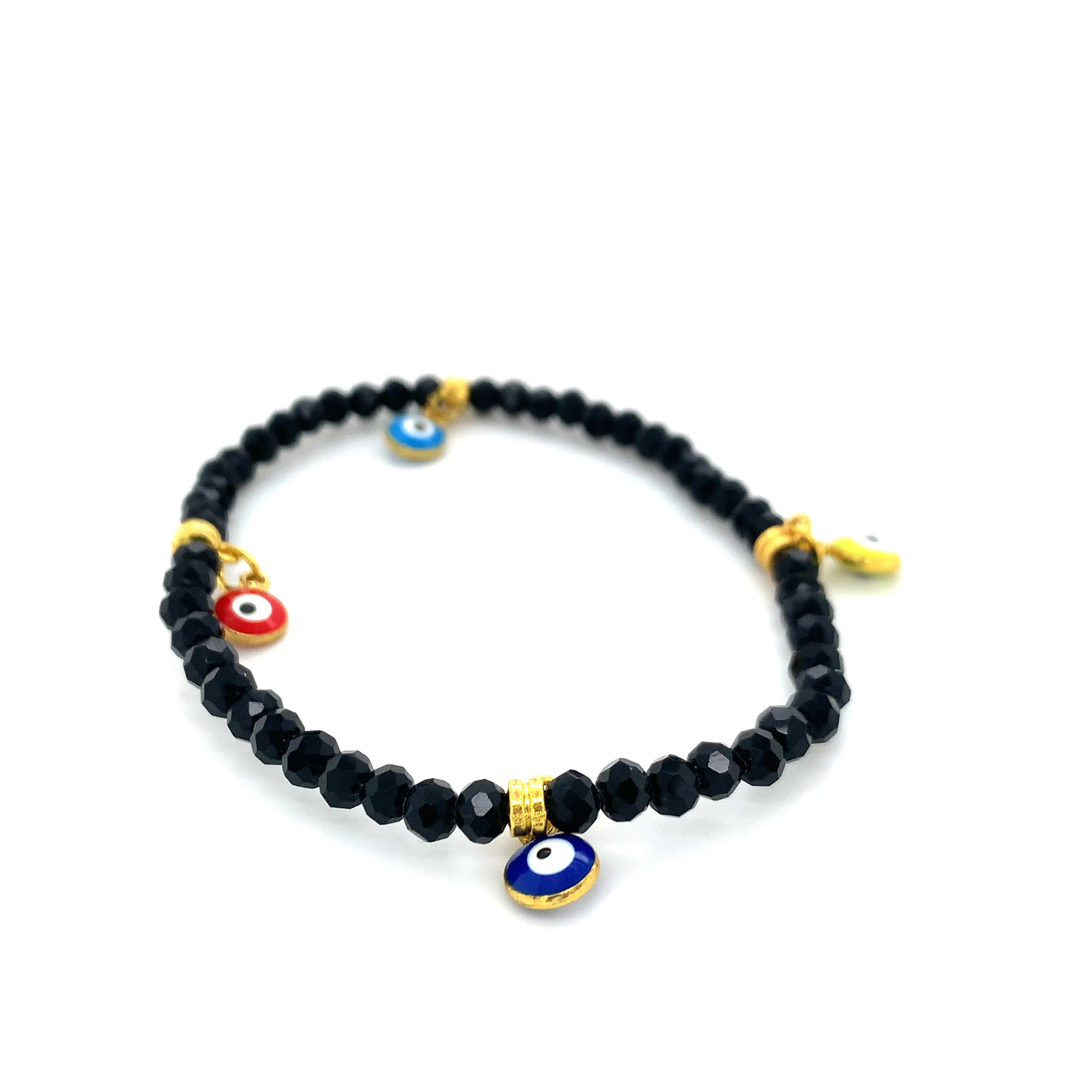 Crystals & Beaded Jewellery Mati Evil Eye - Black Crystal Bracelets