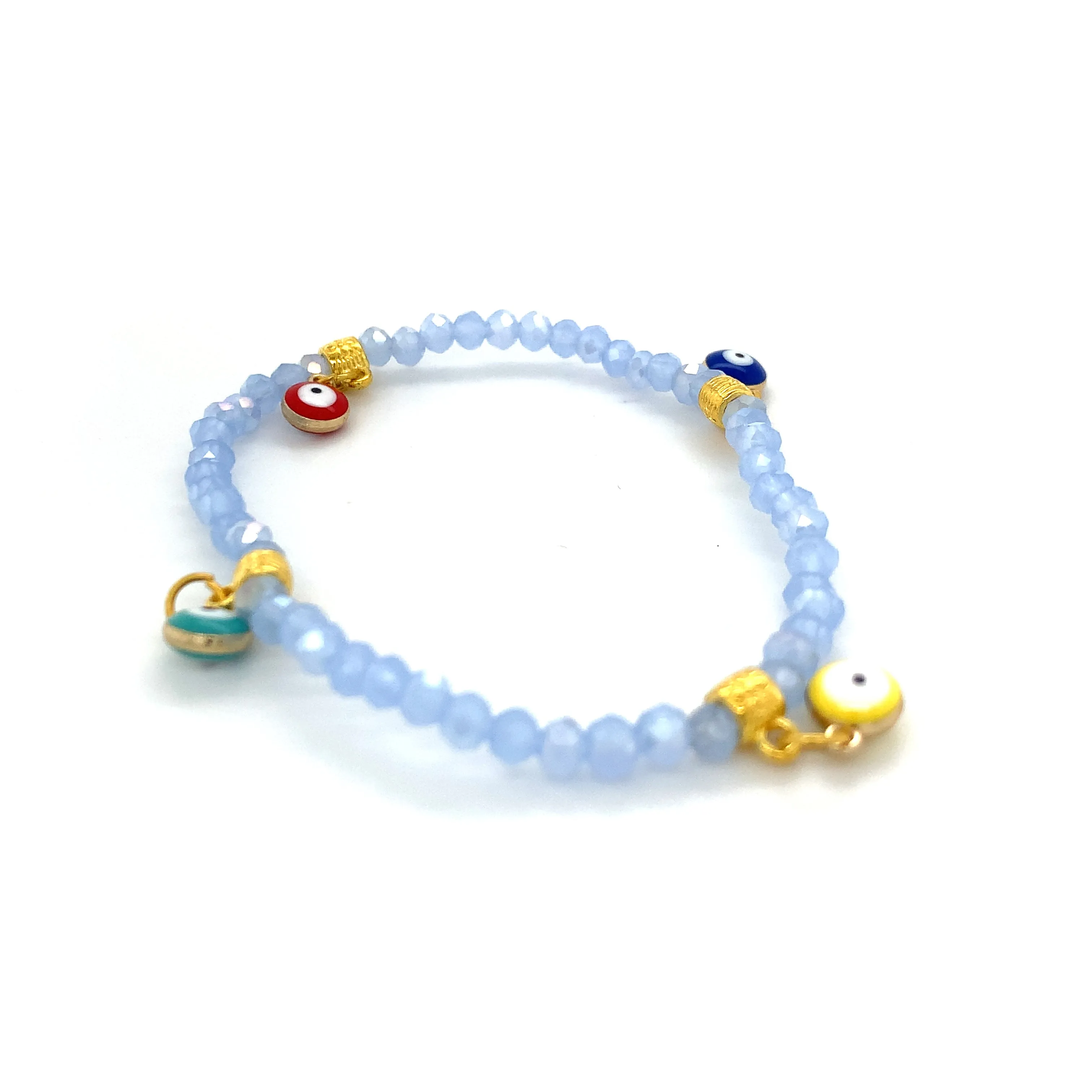 Crystals & Beaded Jewellery Mati Evil Eye - Lavender Purple Crystal Bracelets