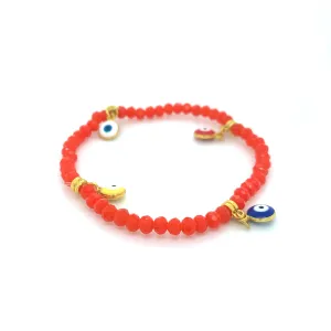 Crystals & Beaded Jewellery Mati Evil Eye - Orange Crystal Bracelets