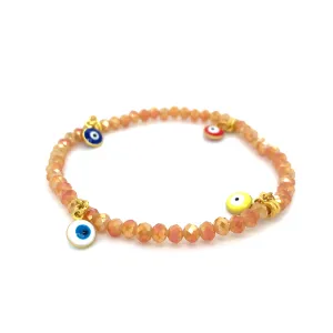 Crystals & Beaded Jewellery Mati Evil Eye - Rosegold Shimmer Crystal Bracelets