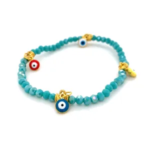 Crystals & Beaded Jewellery Mati Evil Eye - Turquoise Blue Crystal Bracelets