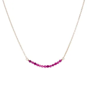 Crystals & Beaded Jewellery Necklace - 13 Ruby Beads