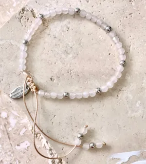 Crystals & Beaded Jewellery Riviera Bracelet - Milk Silver