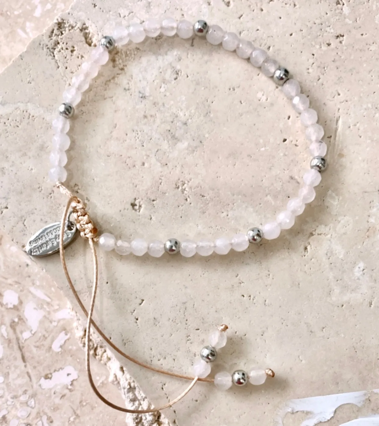 Crystals & Beaded Jewellery Riviera Bracelet - Milk Silver