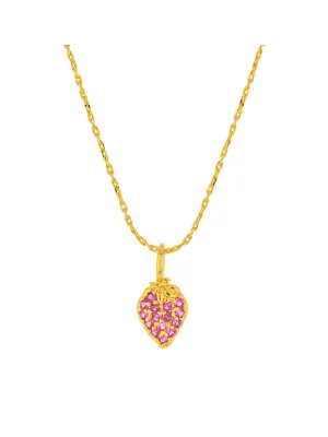 Cubic Zirconia Jewelry CZ Strawberry Necklace