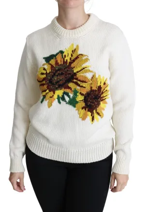 Dolce & Gabbana Elegant Knitted Sunflower Women's Sweater