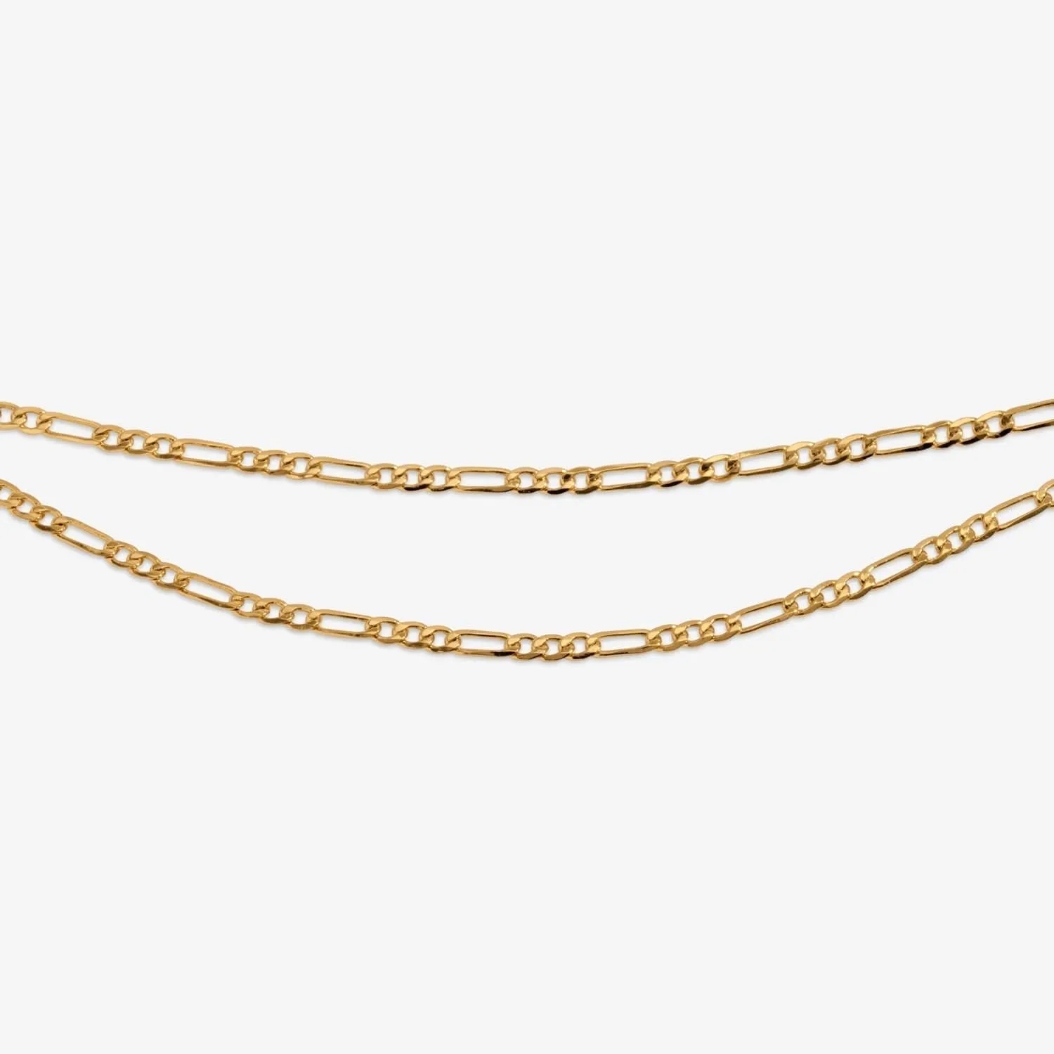 Double Figaro Gold Plated Anklet 8533 Joma Jewellery