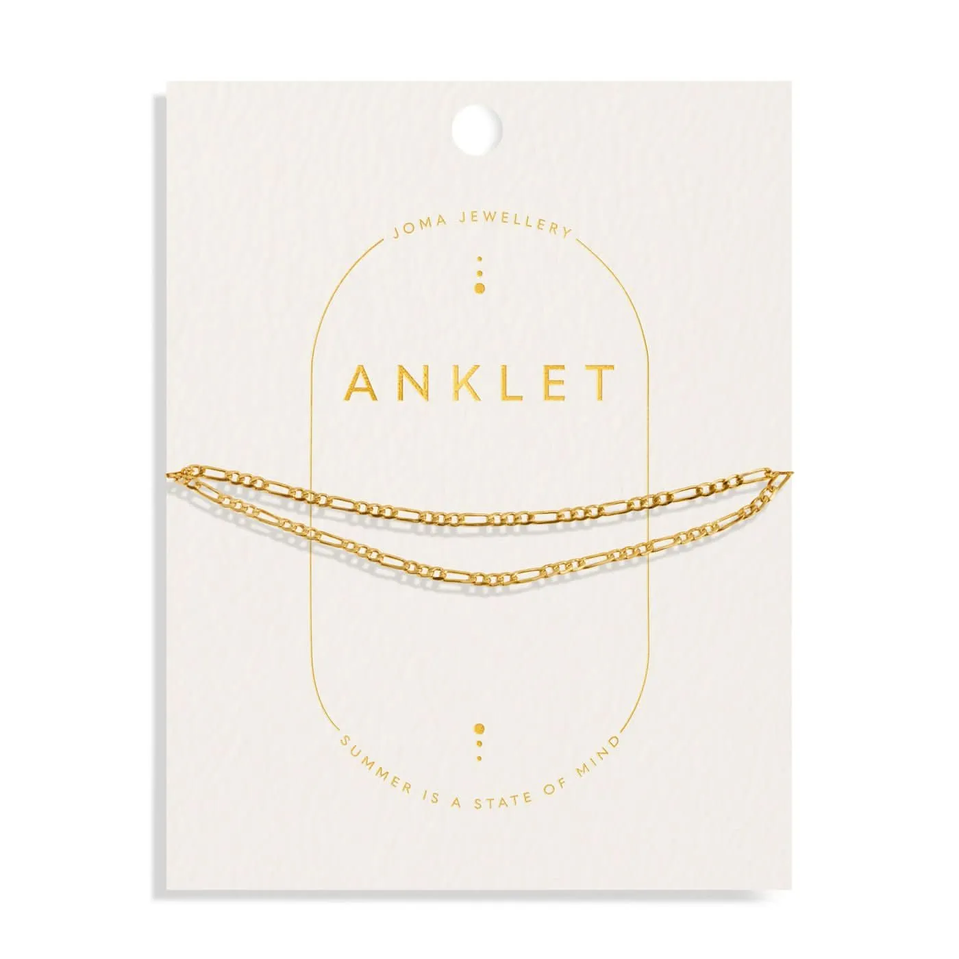 Double Figaro Gold Plated Anklet 8533 Joma Jewellery