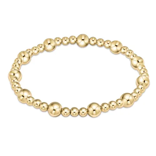E Newton Jewelry Classic Sincerity Pattern 6mm Bead Bracelet - Gold