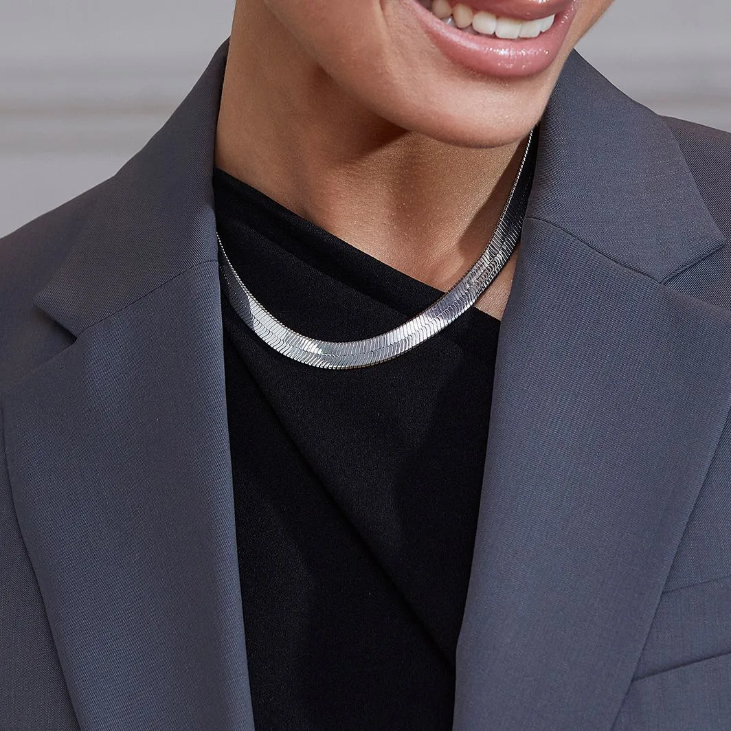 Edblad Jewellery Edblad - Herringbone Necklace L Rhodium