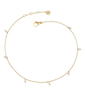 Edblad Jewellery Edblad - Summer Beads Chain Anklet White & Gold