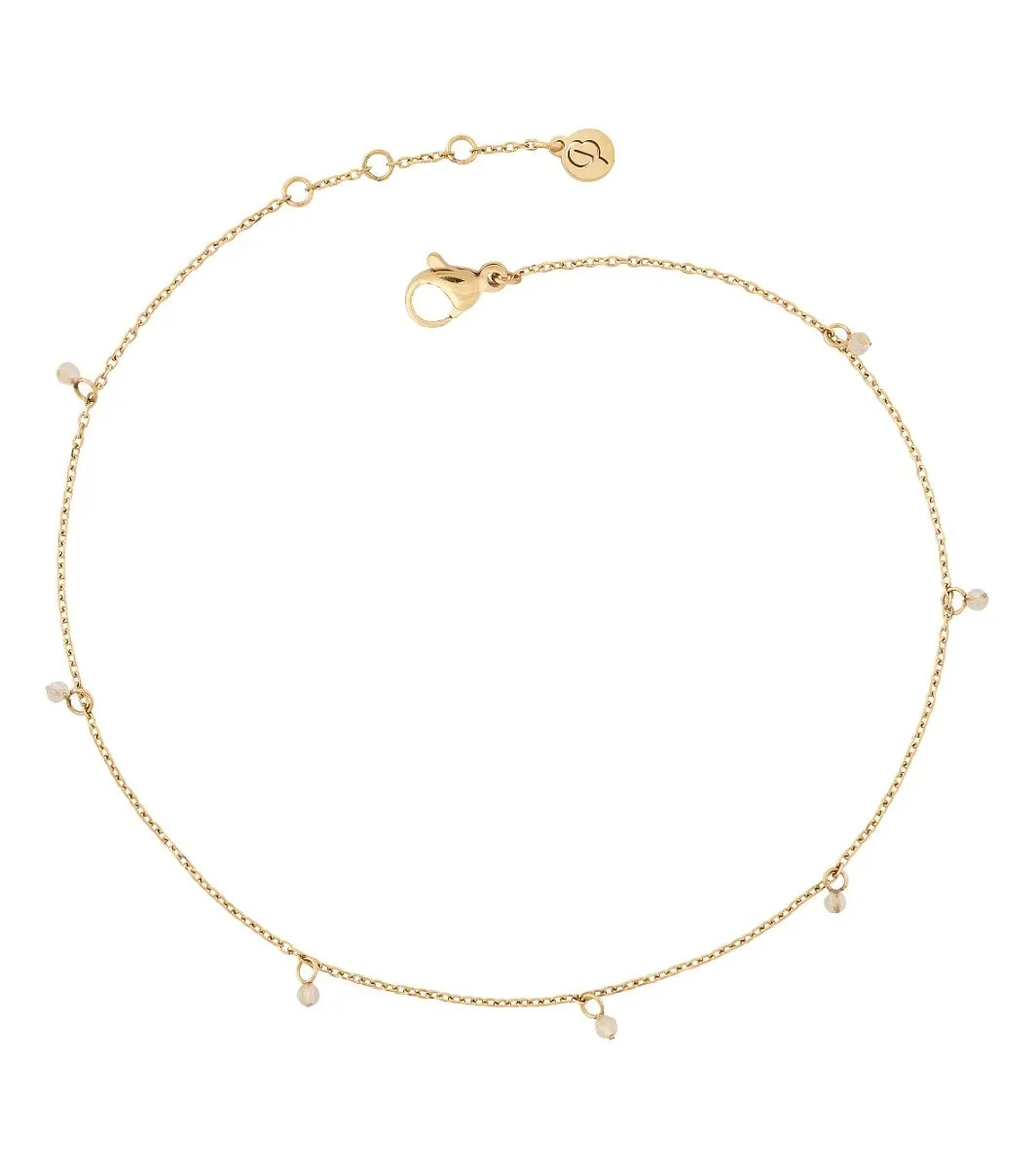 Edblad Jewellery Edblad - Summer Beads Chain Anklet White & Gold