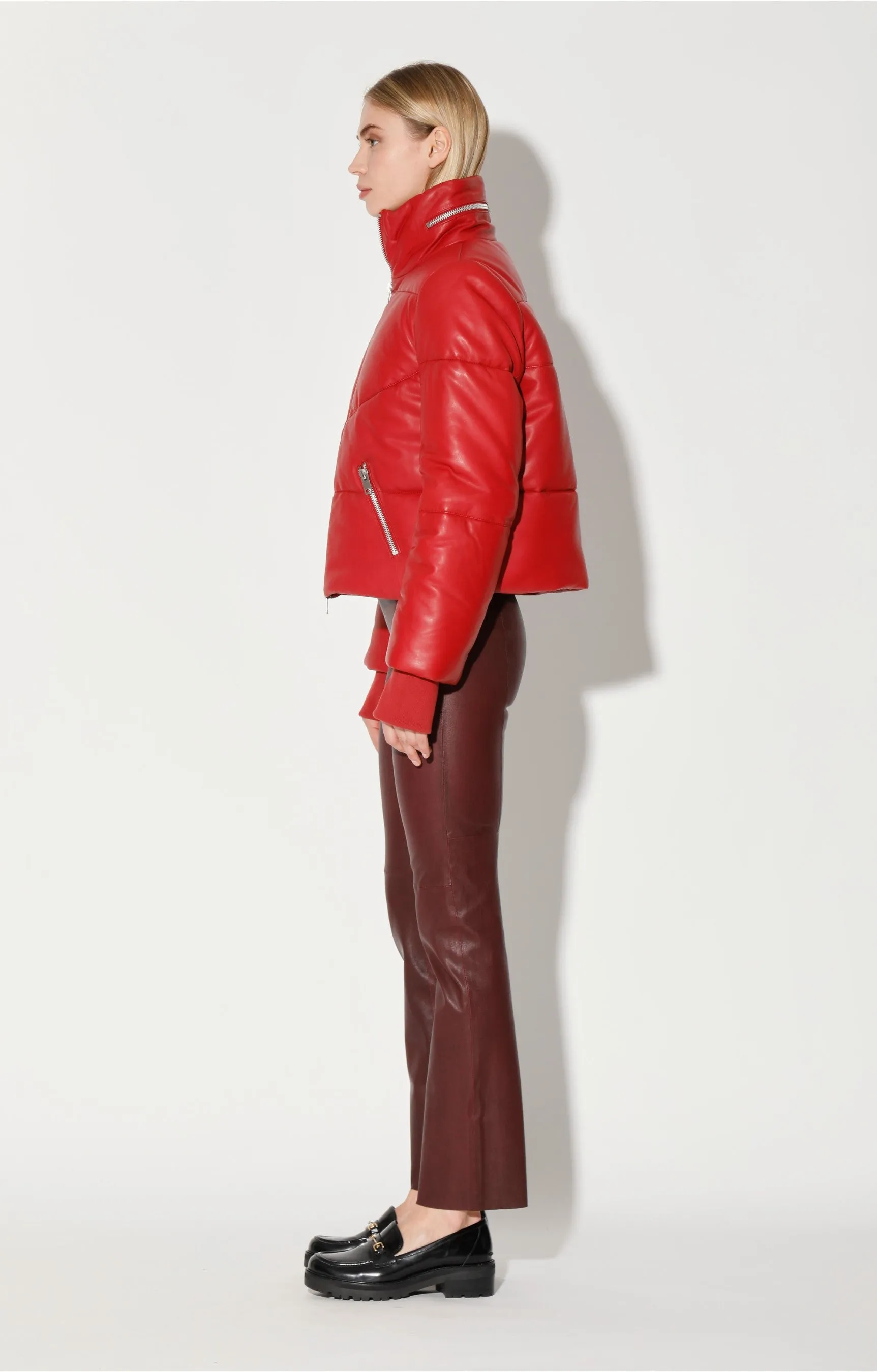 Edwina Jacket, Red - Leather
