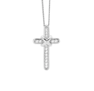 Ellani Collections Jewellerys Cross with CZ Silver Pendant