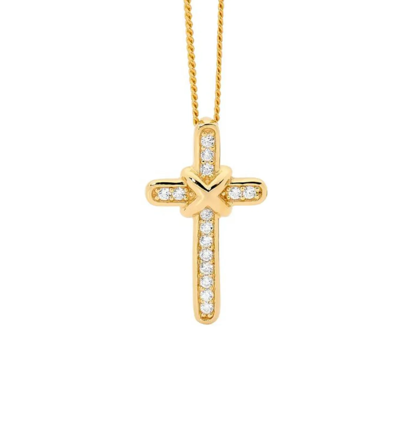 Ellani Collections Jewellerys Cross with CZ Silver Pendant