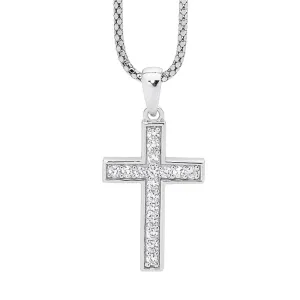 Ellani Collections Jewellerys CZ Cross Silver Pendant
