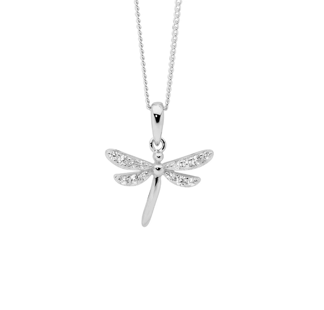 Ellani Collections Jewellerys Dragonfly with CZ Pendant - 3 Colours