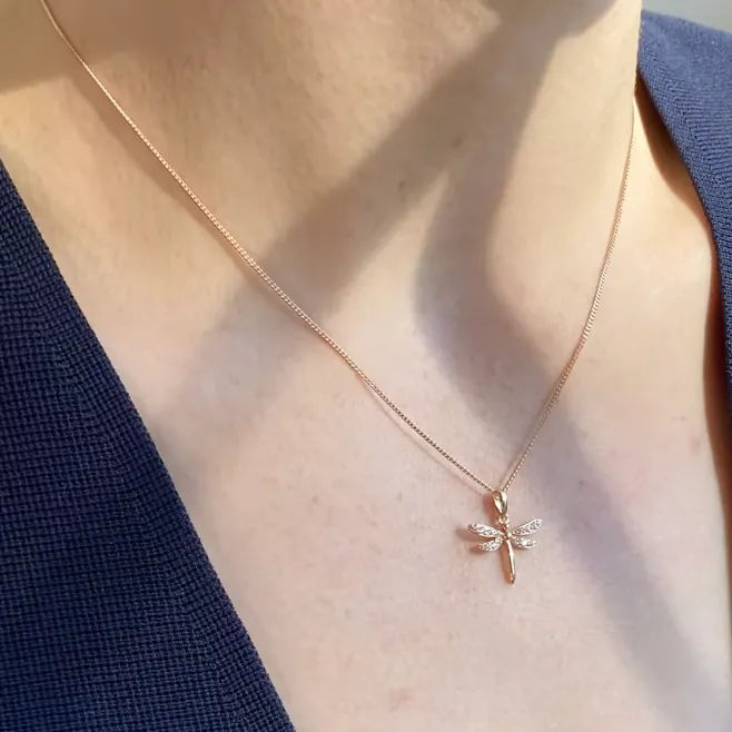 Ellani Collections Jewellerys Dragonfly with CZ Pendant - 3 Colours