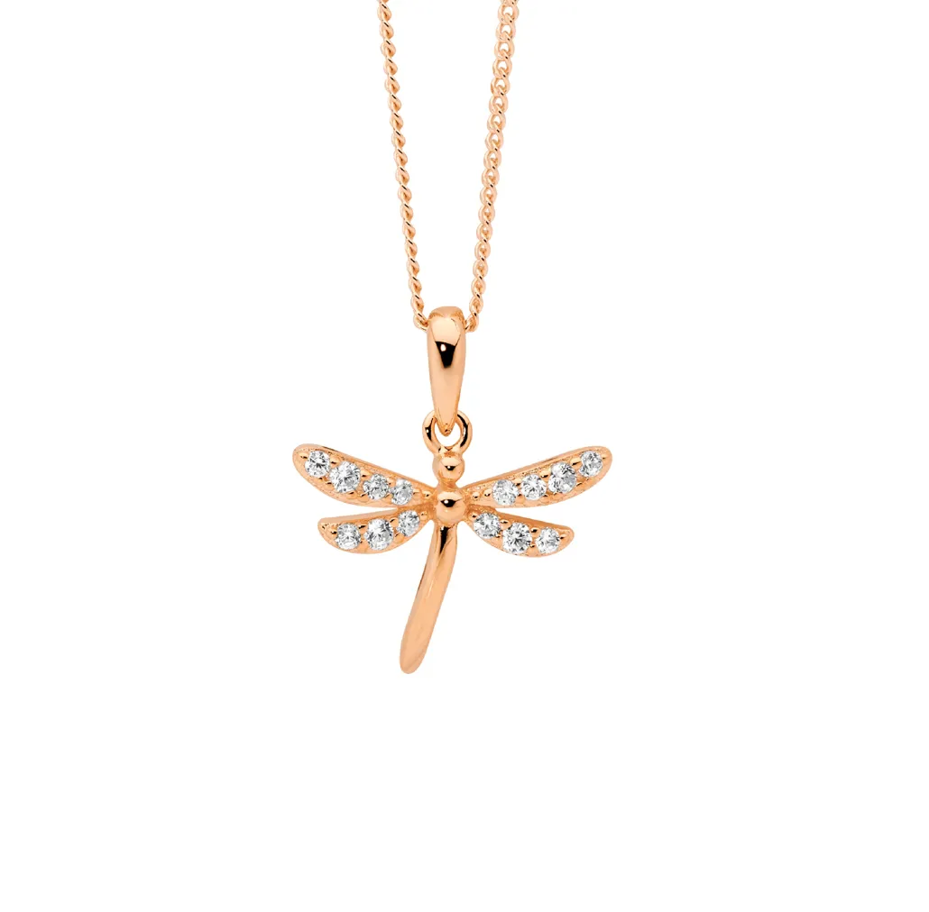 Ellani Collections Jewellerys Dragonfly with CZ Pendant - 3 Colours