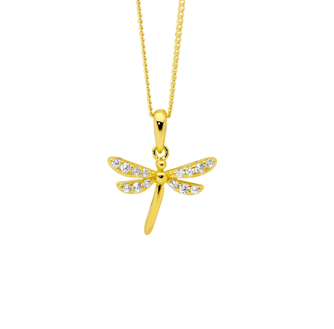 Ellani Collections Jewellerys Dragonfly with CZ Pendant - 3 Colours