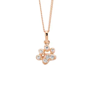 Ellani Collections Jewellerys Paw Print with CZ Pendant - 3 Colours