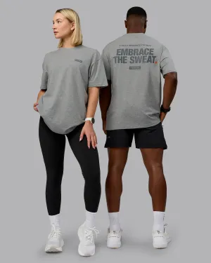 Fitstop Embrace the Sweat FLXCotton Oversized Tee - Light Grey Marl - Cool Grey
