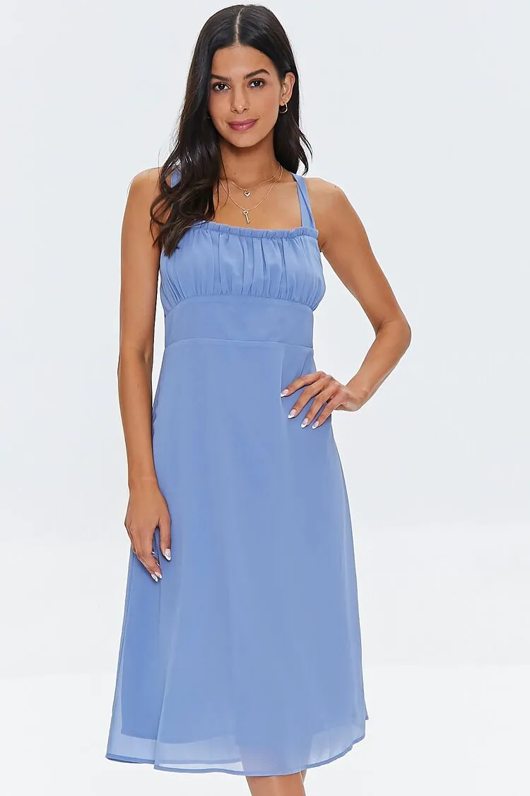 Forever 21 Women's Crisscross Midi Dress Periwinkle Forever 21