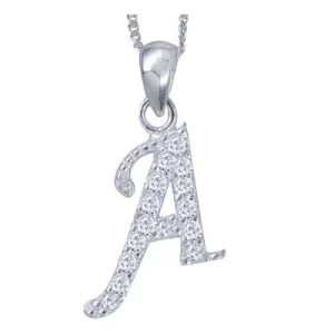 Forever Jewellery Initial Silver Pendant - Sparkling Cursive