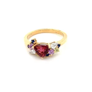 Forever Jewellery Iris Pink Tourmaline, Sapphire Diamond Ring