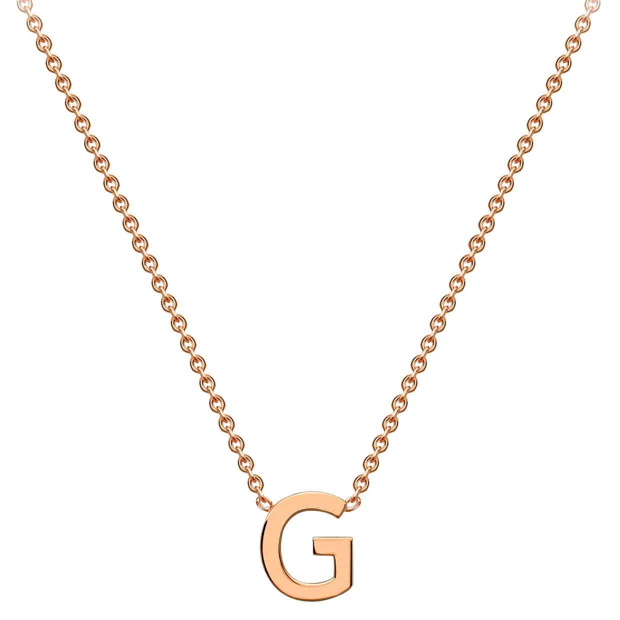 Forever Jewellery Petite Initial Letter 9ct Rose Gold Necklaces
