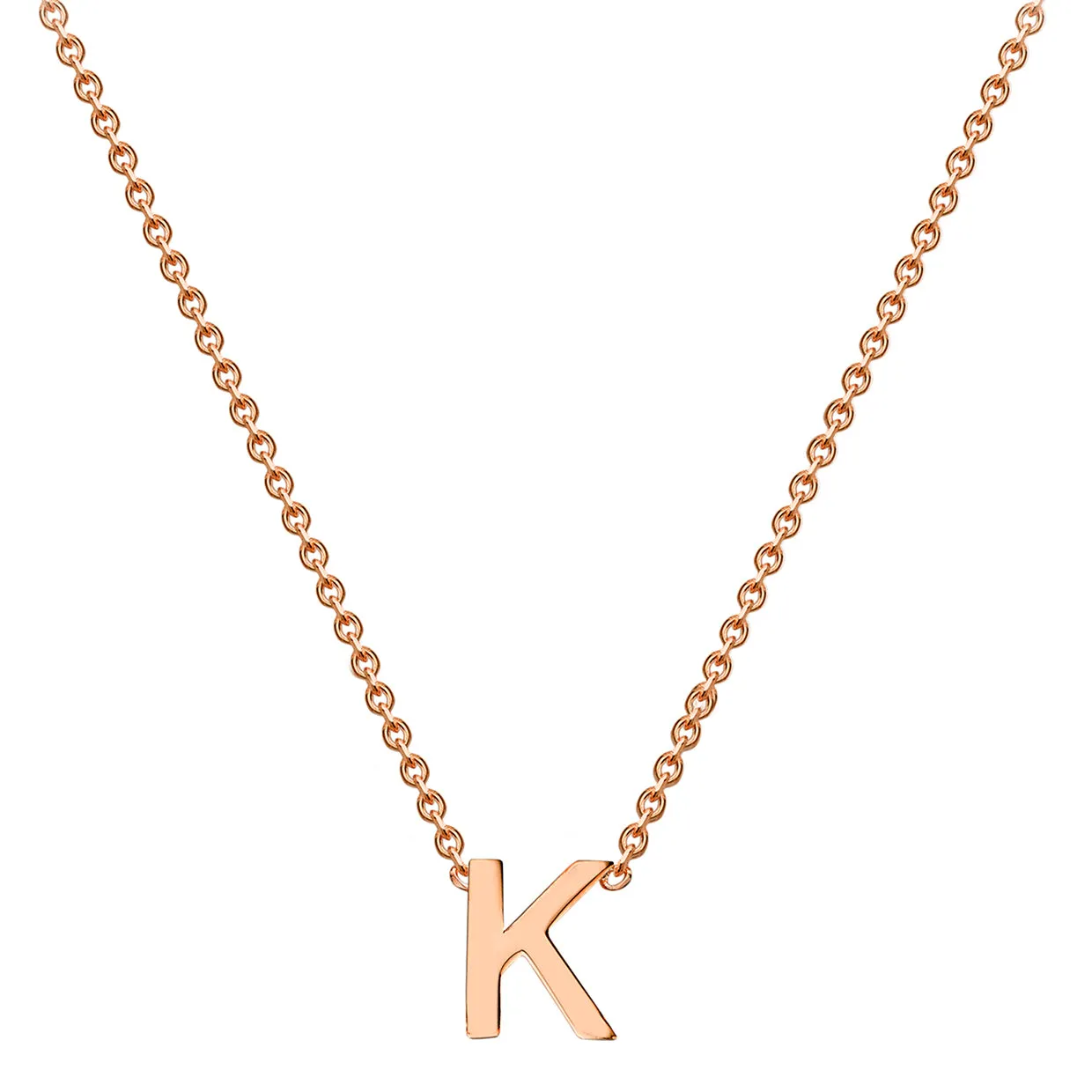 Forever Jewellery Petite Initial Letter 9ct Rose Gold Necklaces