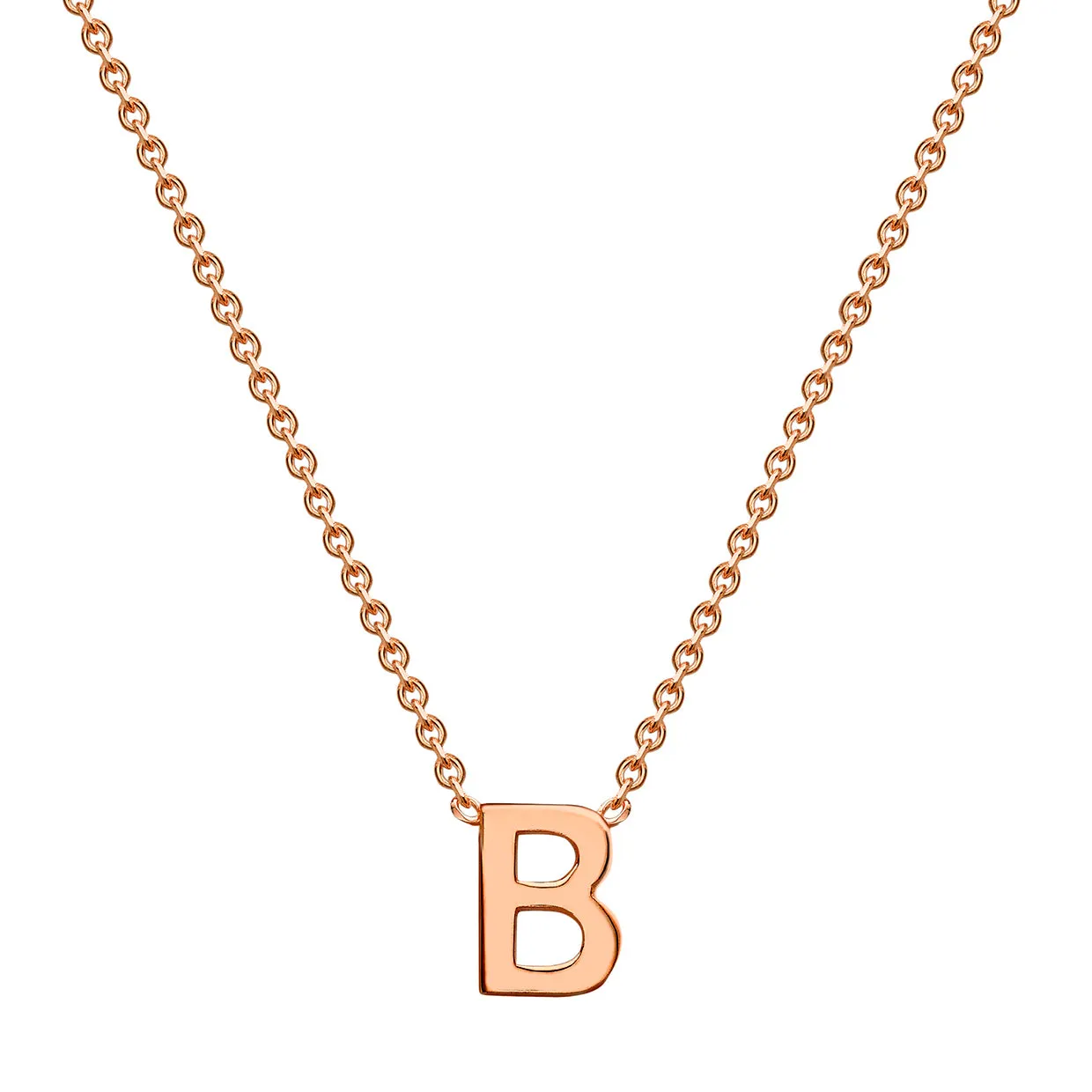 Forever Jewellery Petite Initial Letter 9ct Rose Gold Necklaces