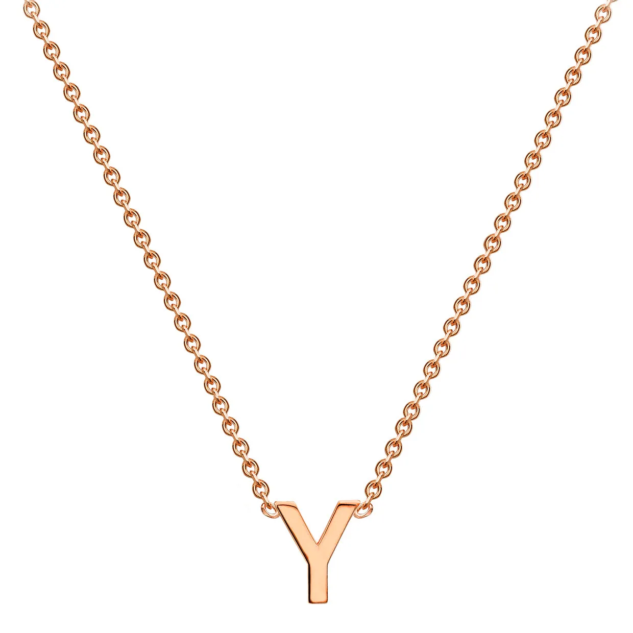 Forever Jewellery Petite Initial Letter 9ct Rose Gold Necklaces