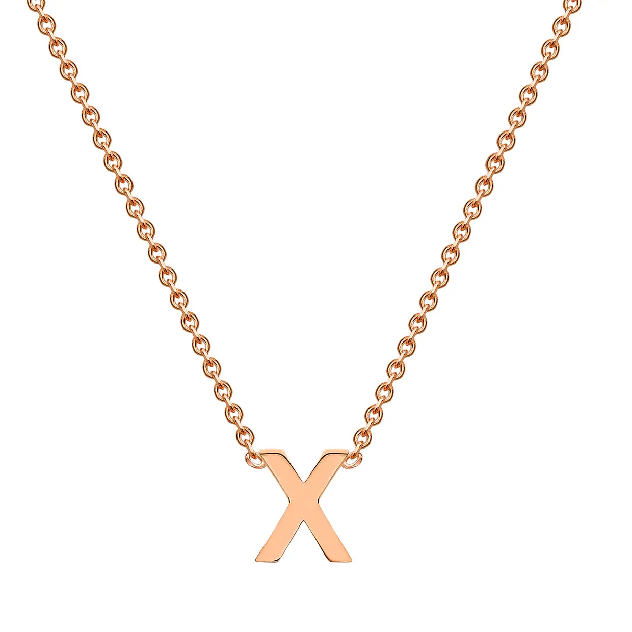 Forever Jewellery Petite Initial Letter 9ct Rose Gold Necklaces