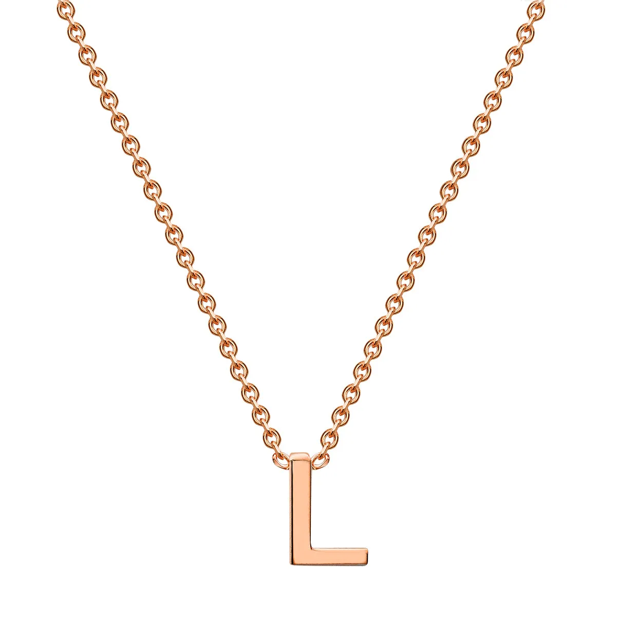 Forever Jewellery Petite Initial Letter 9ct Rose Gold Necklaces
