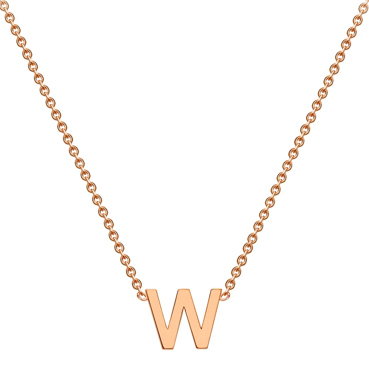 Forever Jewellery Petite Initial Letter 9ct Rose Gold Necklaces