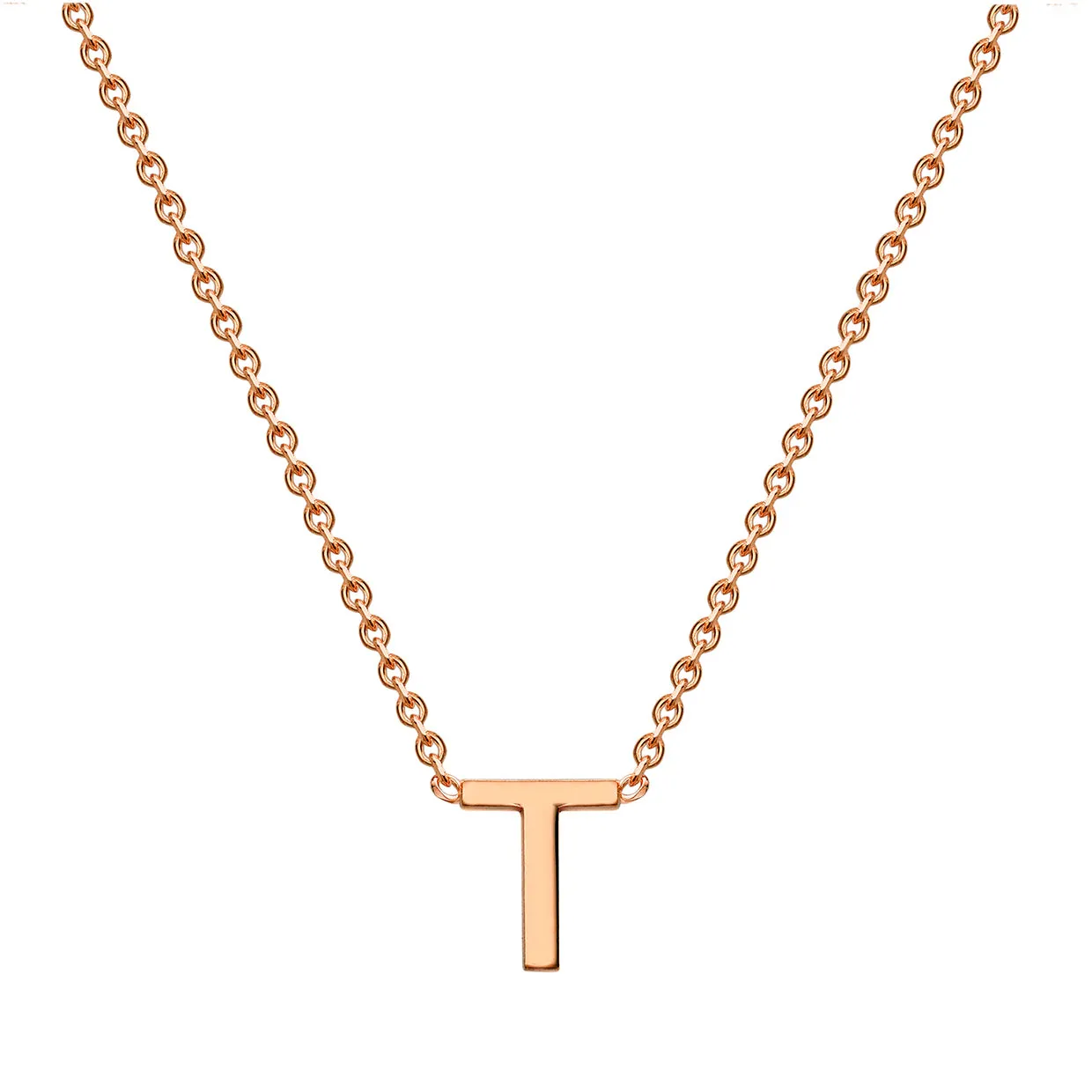 Forever Jewellery Petite Initial Letter 9ct Rose Gold Necklaces