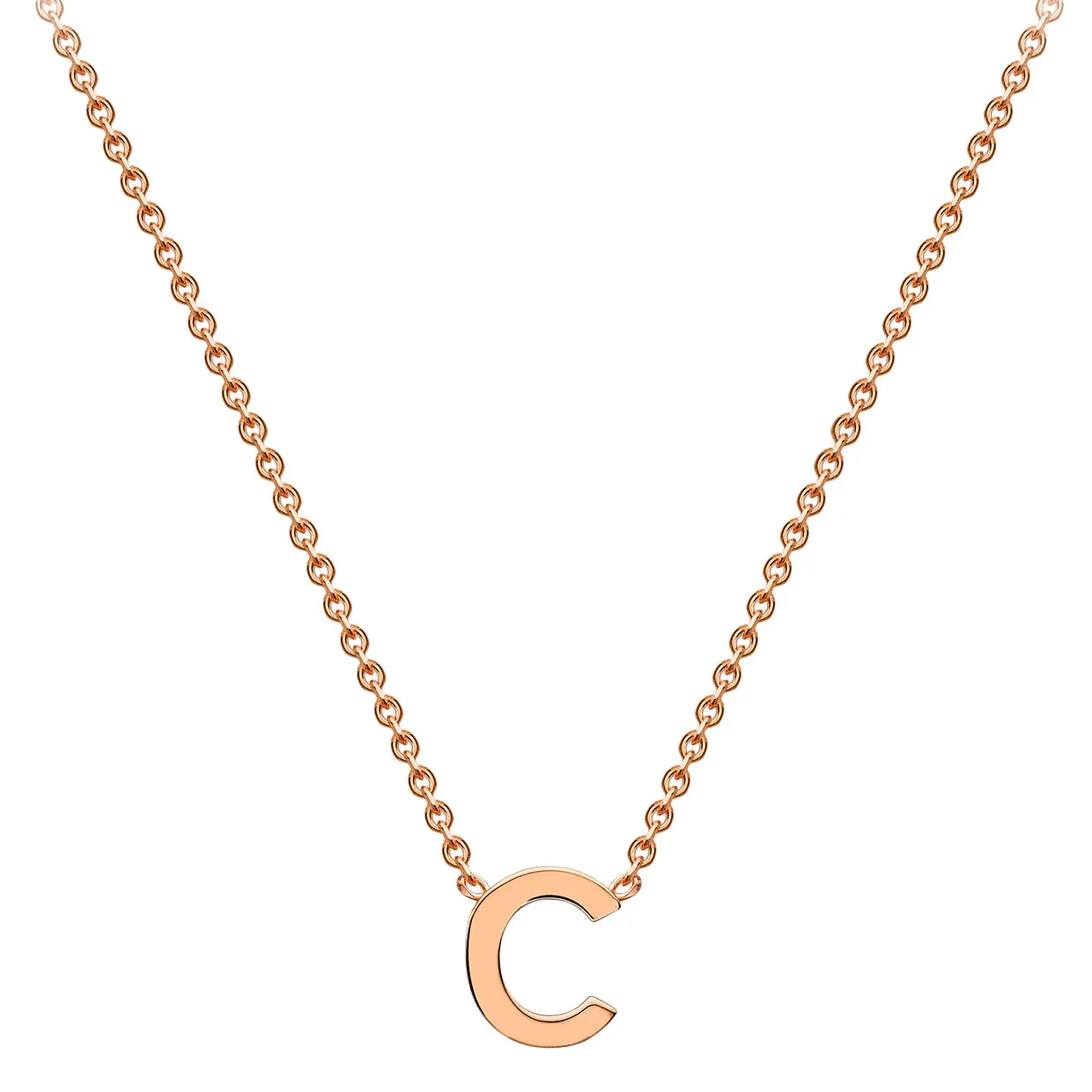 Forever Jewellery Petite Initial Letter 9ct Rose Gold Necklaces