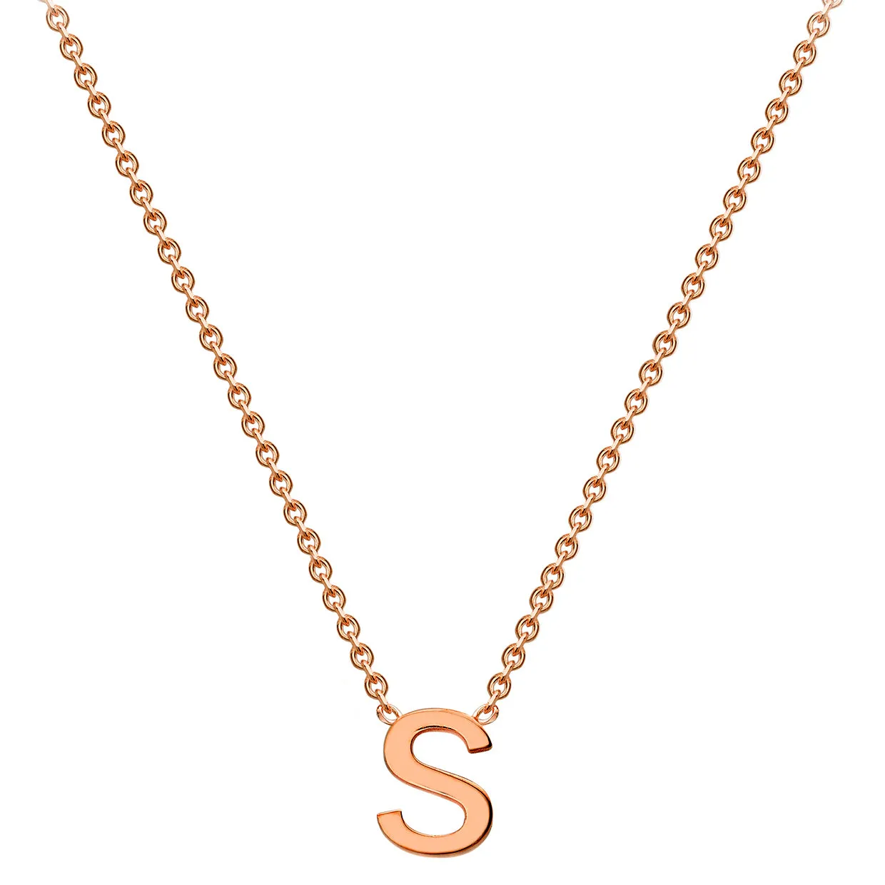 Forever Jewellery Petite Initial Letter 9ct Rose Gold Necklaces