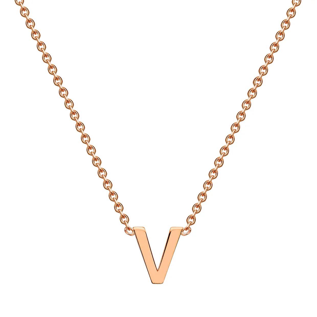 Forever Jewellery Petite Initial Letter 9ct Rose Gold Necklaces
