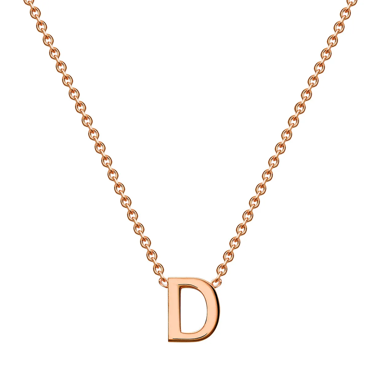 Forever Jewellery Petite Initial Letter 9ct Rose Gold Necklaces