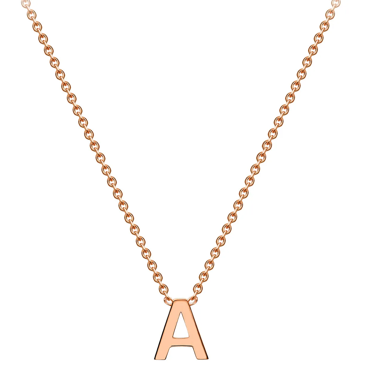 Forever Jewellery Petite Initial Letter 9ct Rose Gold Necklaces